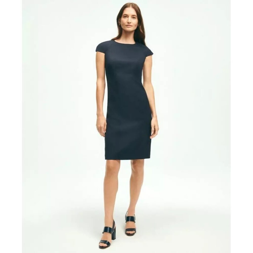 NWOT Brook Brothers Red Fleece Navy Blue Bodycon Dress‎ M
